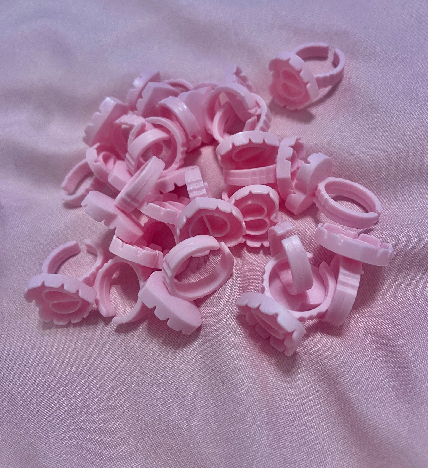 Pink Glue Rings (100pcs)