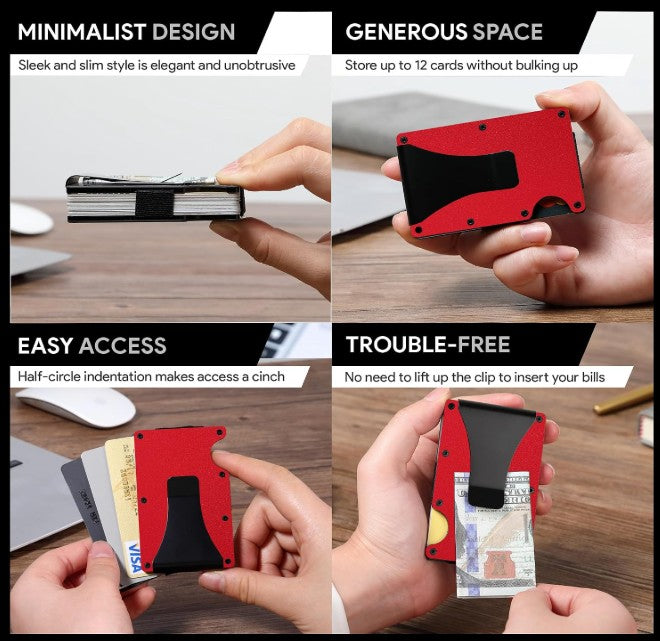 Personalized Aluminum Slim Wallet-RFID Blocking